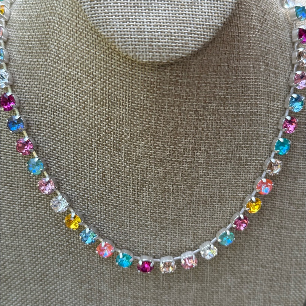 Multicolor Swarovski Elements Crystal Necklace - Picture 2 of 10